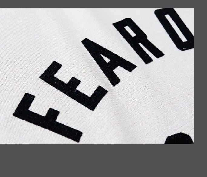 FEAR OF GOD 7th Season Main Line FOG High Street Vintage Plush Printed Short Sleeve Premium Grey Cement White Black S-XL