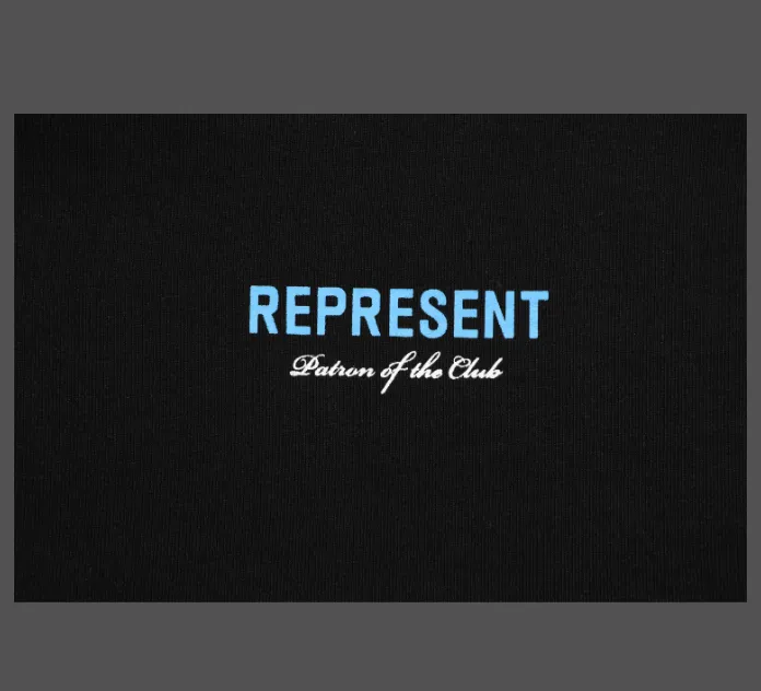 REPRESENT Spring Summer Blue Slogan Letter Logo Printed Short Sleeve T-shirt Black S-XL