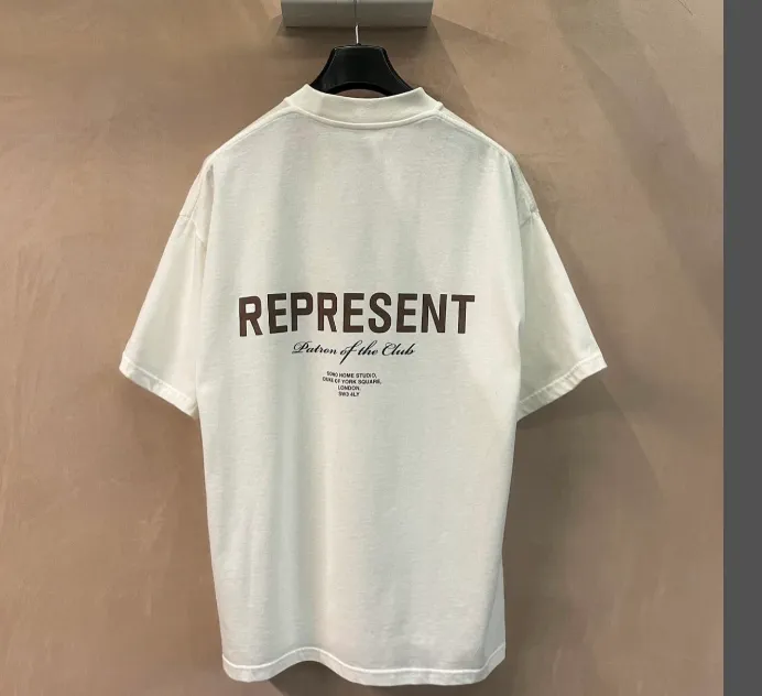 REPRESENT Spring Summer Blue Slogan Letter Logo Printed Short Sleeve T-shirt Black S-XL