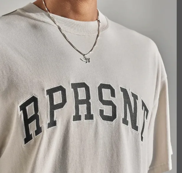 REPRESENT SS22 RPRSNT T-SHIRT Letter Embroidered Round Neck Short Sleeve T-shirt Black Retro White S M L XL