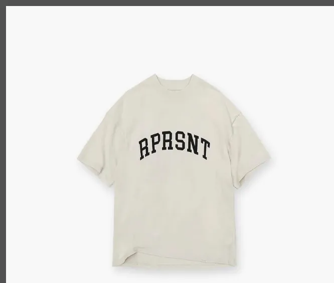 REPRESENT SS22 RPRSNT T-SHIRT Letter Embroidered Round Neck Short Sleeve T-shirt Black Retro White S M L XL