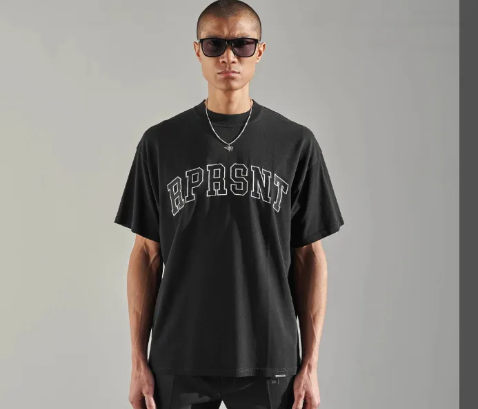 REPRESENT SS22 RPRSNT T-SHIRT Letter Embroidered Round Neck Short Sleeve T-shirt Black Retro White S M L XL