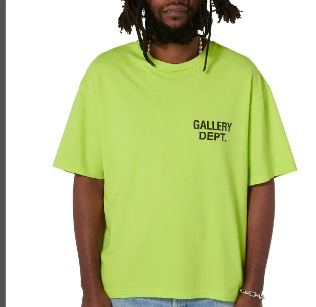 Gallery Depot. Classic Souvenir Tee Classic Logo Printed Retro Trendy Round Neck Short Sleeve T-shirt Black White Rice Apricot Sky Blue Fruit Green Deep Green S M L XL