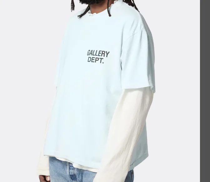 Gallery Depot. Classic Souvenir Tee Classic Logo Printed Retro Trendy Round Neck Short Sleeve T-shirt Black White Rice Apricot Sky Blue Fruit Green Deep Green S M L XL