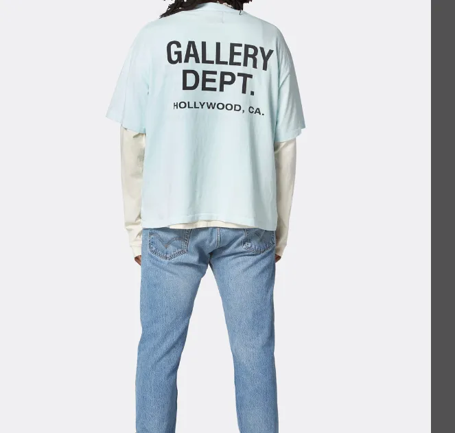 Gallery Depot. Classic Souvenir Tee Classic Logo Printed Retro Trendy Round Neck Short Sleeve T-shirt Black White Rice Apricot Sky Blue Fruit Green Deep Green S M L XL