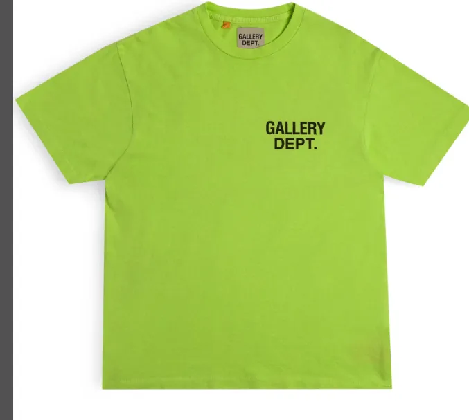 Gallery Depot. Classic Souvenir Tee Classic Logo Printed Retro Trendy Round Neck Short Sleeve T-shirt Black White Rice Apricot Sky Blue Fruit Green Deep Green S M L XL