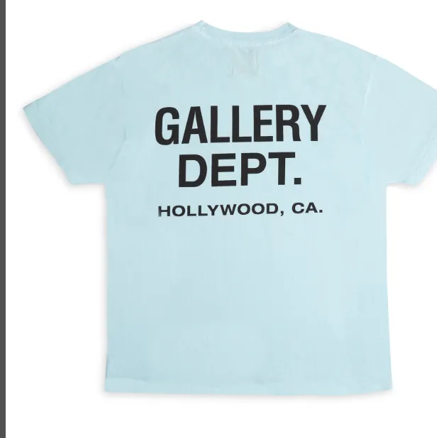 Gallery Depot. Classic Souvenir Tee Classic Logo Printed Retro Trendy Round Neck Short Sleeve T-shirt Black White Rice Apricot Sky Blue Fruit Green Deep Green S M L XL