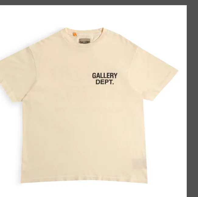 Gallery Depot. Classic Souvenir Tee Classic Logo Printed Retro Trendy Round Neck Short Sleeve T-shirt Black White Rice Apricot Sky Blue Fruit Green Deep Green S M L XL