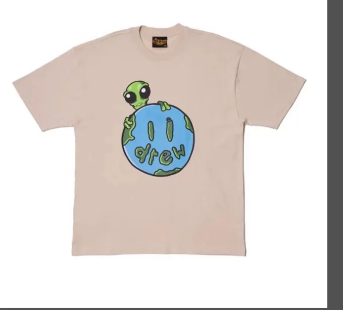 DREAM HOUSE ALLEN THE ALIEN Ss TEE Alien Earth Printed Round Neck Cotton Short sleeved T-shirt Light Camel Light Pink S M L XL