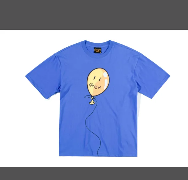 DREAM HOUSE JOY Ss TEE Balloon Pattern LOGO Printed Round Neck Cotton Short Sleeve T-shirt Color Blue Black S M L XL