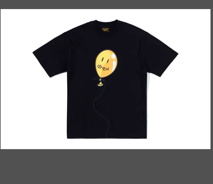 DREAM HOUSE JOY Ss TEE Balloon Pattern LOGO Printed Round Neck Cotton Short Sleeve T-shirt Color Blue Black S M L XL