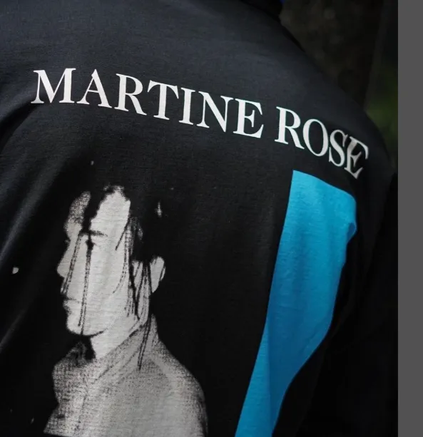 Martine Rose Portrait Letter Logo Printed Short sleeved T-shirt Black and White S-XL