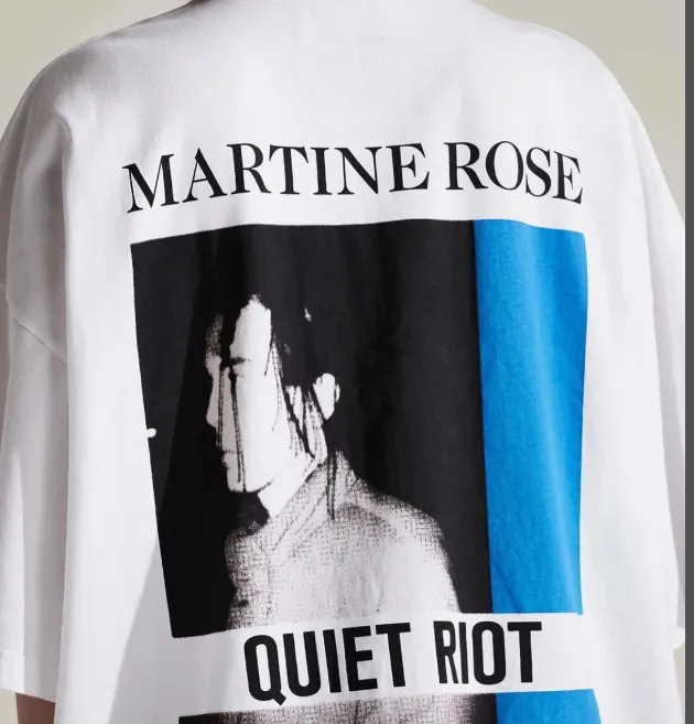 Martine Rose Portrait Letter Logo Printed Short sleeved T-shirt Black and White S-XL