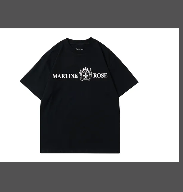 Martine Rose Portrait Letter Logo Printed Short sleeved T-shirt Black and White S-XL