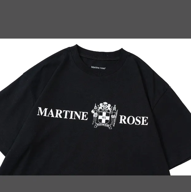 Martine Rose Portrait Letter Logo Printed Short sleeved T-shirt Black and White S-XL