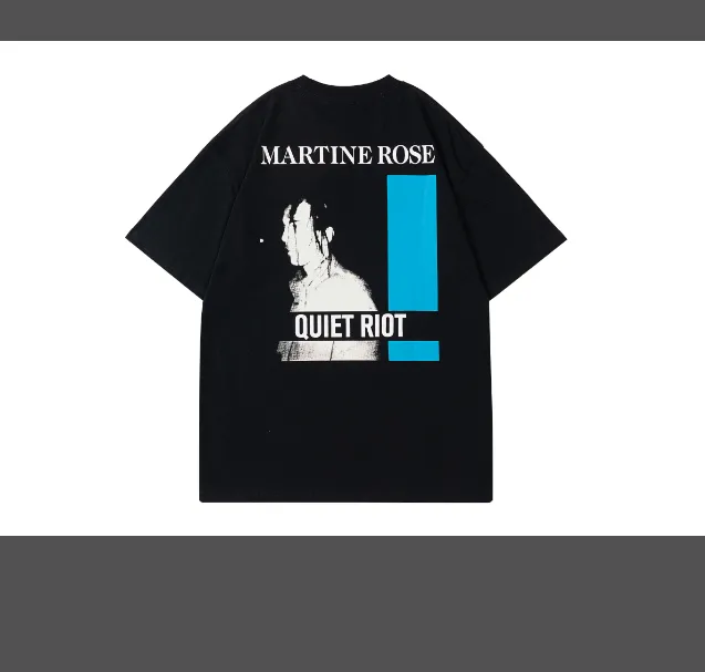 Martine Rose Portrait Letter Logo Printed Short sleeved T-shirt Black and White S-XL