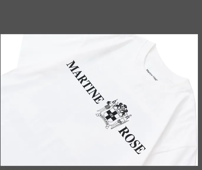 Martine Rose Portrait Letter Logo Printed Short sleeved T-shirt Black and White S-XL