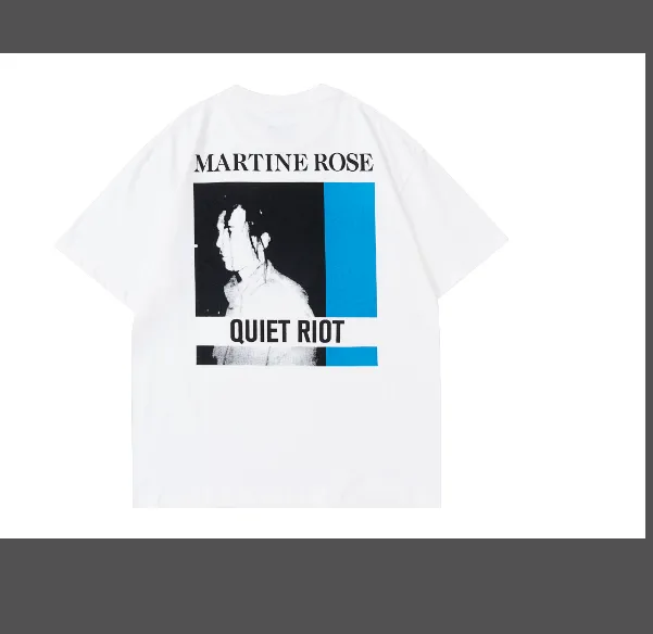 Martine Rose Portrait Letter Logo Printed Short sleeved T-shirt Black and White S-XL