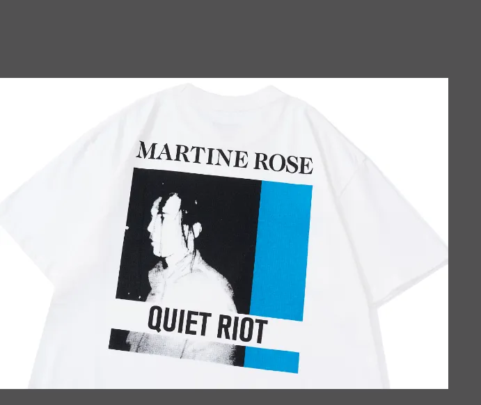 Martine Rose Portrait Letter Logo Printed Short sleeved T-shirt Black and White S-XL