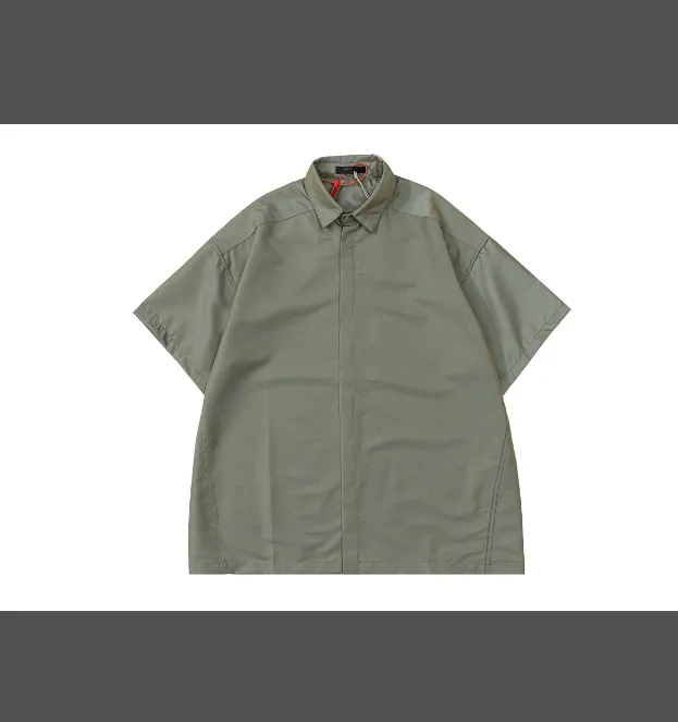 FEAR OF GOD Short Sleeve Nylon Shirt Two tone Color Change Nylon Colorful Short Sleeve Shirt Colorful Green Colorful Grey S-XL