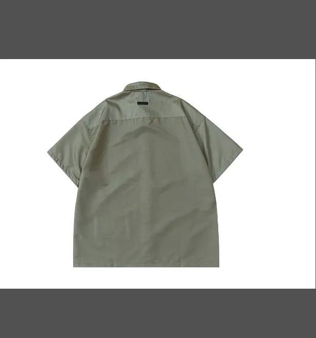 FEAR OF GOD Short Sleeve Nylon Shirt Two tone Color Change Nylon Colorful Short Sleeve Shirt Colorful Green Colorful Grey S-XL