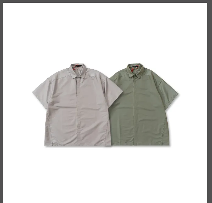 FEAR OF GOD Short Sleeve Nylon Shirt Two tone Color Change Nylon Colorful Short Sleeve Shirt Colorful Green Colorful Grey S-XL