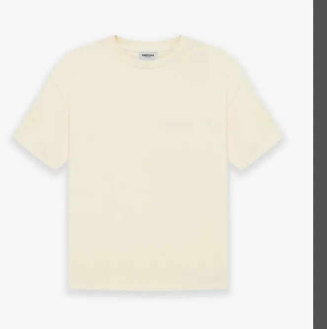 FEAR OF GOD 21SS ESSENTIALS Double Lined Back Silicone Letter Printed Short Sleeve T-shirt Black beige Medium Grey God Grey Brown Light Grey S M L XL