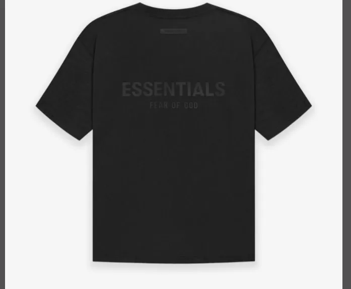 FEAR OF GOD 21SS ESSENTIALS Double Lined Back Silicone Letter Printed Short Sleeve T-shirt Black beige Medium Grey God Grey Brown Light Grey S M L XL