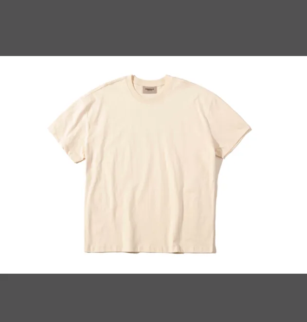 FEAR OF GOD 21SS ESSENTIALS Double Lined Back Silicone Letter Printed Short Sleeve T-shirt Black beige Medium Grey God Grey Brown Light Grey S M L XL