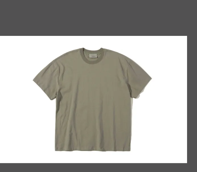 FEAR OF GOD 21SS ESSENTIALS Double Lined Back Silicone Letter Printed Short Sleeve T-shirt Black beige Medium Grey God Grey Brown Light Grey S M L XL