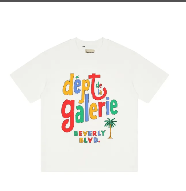 Gallery Dept. Tee Ouyang Nana Hand drawn Color Letter Short sleeved T-shirt White S M L XL