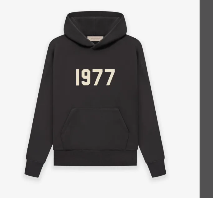 FEAR OF GOD ESSENTIALS HOODIE 1977 Digital Printed Hooded Fleece Hoodie Carbon Grey Nai White S-XL