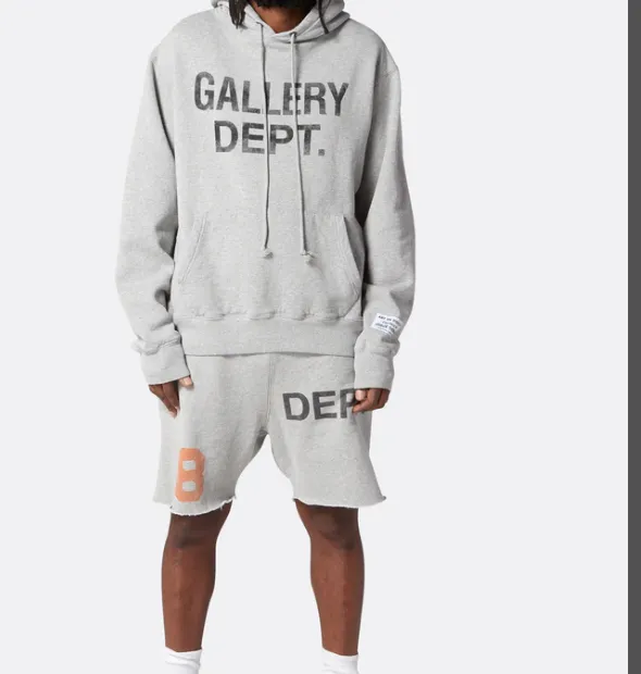 GALLERY DEPT Dept Logo Sweat Shorts LOGO alphanumeric 8 printed elastic loop shorts gray S-XL