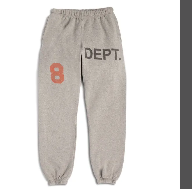 GALLERY DEPT Dept Logo 8 Sweatpants alphanumeric 8 printed elastic looped pants gray S-XL