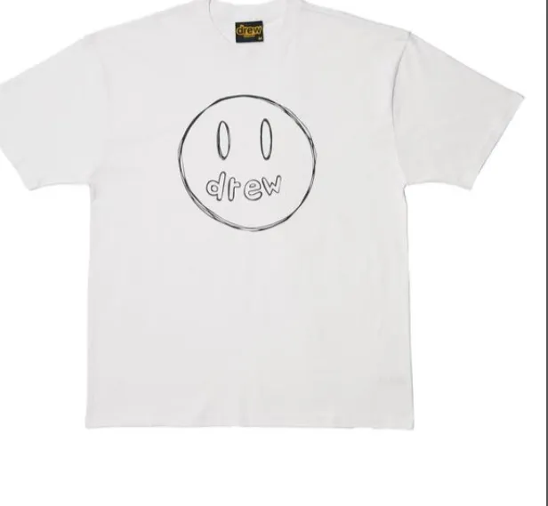 Drew HOUSE FW21 SKETCH MASCOT SS TEE WHITE Deng Ziqi's hand drawn sketch smiley face print round neck short sleeved T-shirt S M L XL white