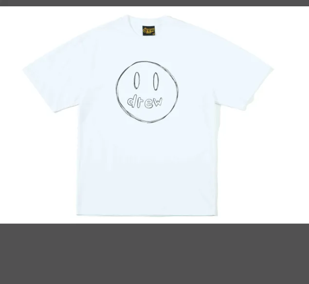 Drew HOUSE FW21 SKETCH MASCOT SS TEE WHITE Deng Ziqi's hand drawn sketch smiley face print round neck short sleeved T-shirt S M L XL white