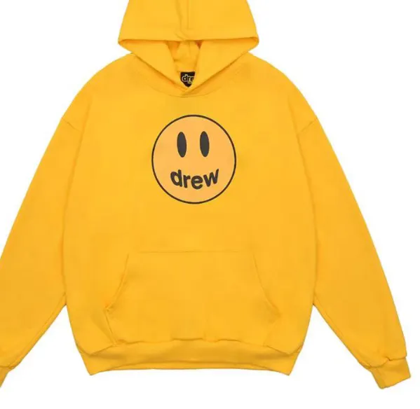 dream house 21 new color Mascot Hoodie Bieber same smiling face with plush hooded sweatshirt cream color blue black white yellow S M L XL