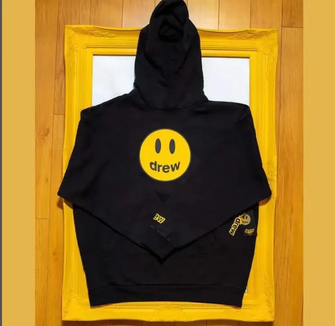 dream house 21 new color Mascot Hoodie Bieber same smiling face with plush hooded sweatshirt cream color blue black white yellow S M L XL