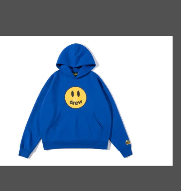 dream house 21 new color Mascot Hoodie Bieber same smiling face with plush hooded sweatshirt cream color blue black white yellow S M L XL