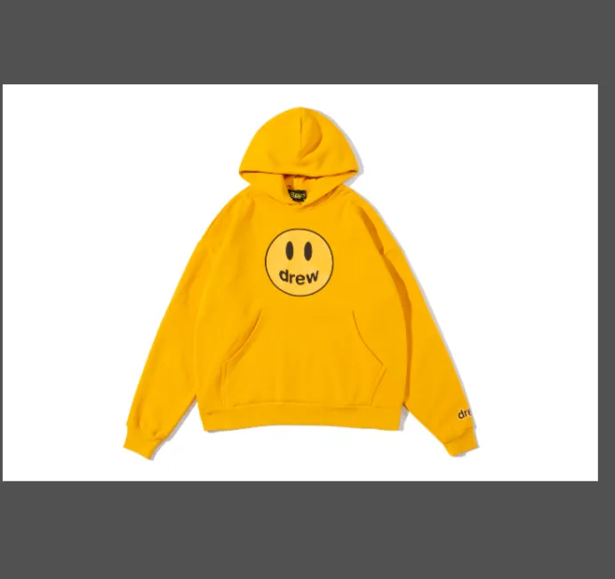 dream house 21 new color Mascot Hoodie Bieber same smiling face with plush hooded sweatshirt cream color blue black white yellow S M L XL