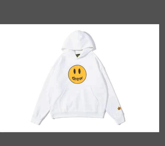 dream house 21 new color Mascot Hoodie Bieber same smiling face with plush hooded sweatshirt cream color blue black white yellow S M L XL