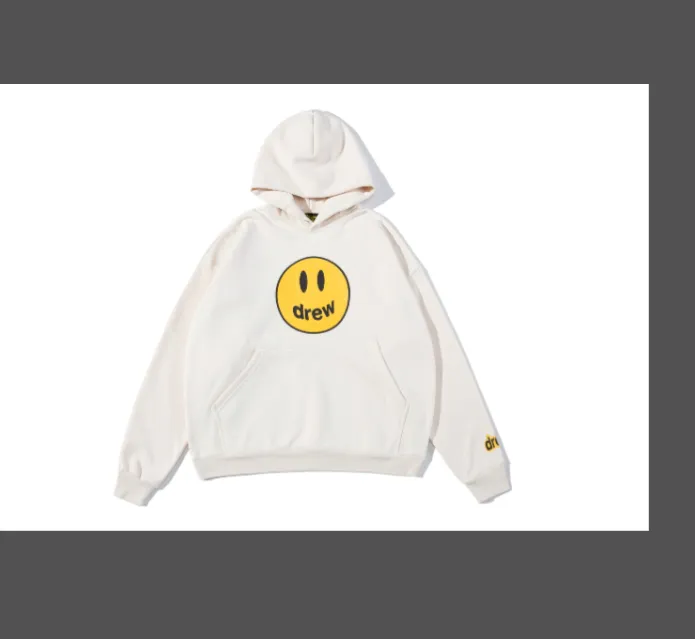 dream house 21 new color Mascot Hoodie Bieber same smiling face with plush hooded sweatshirt cream color blue black white yellow S M L XL