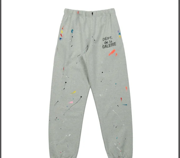 Gallery Dept vintage washed hand-painted splashed ink ankle pants gray purple blue black blue S-XL