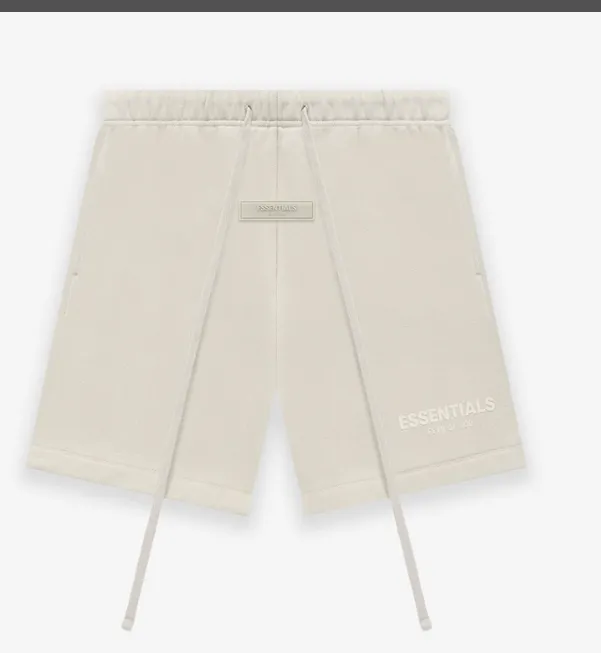 FEAR OF GOD ESSENTIALS FOG Double line Loose Plush Small LOGO Printed Drawstring Shorts Wheat Sea Foam Green S M L XL