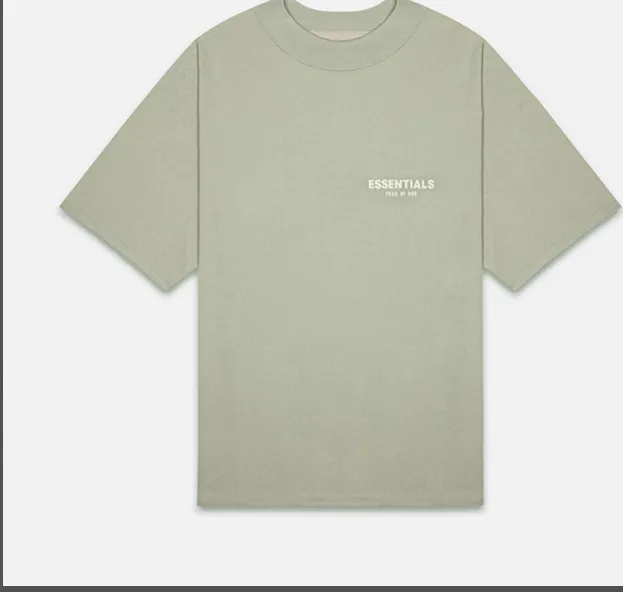 Fear Of God Essentials FOG 22ss Plush Small Logo Short Sleeve T-shirt Wheat Sea Foam Green S M L XL