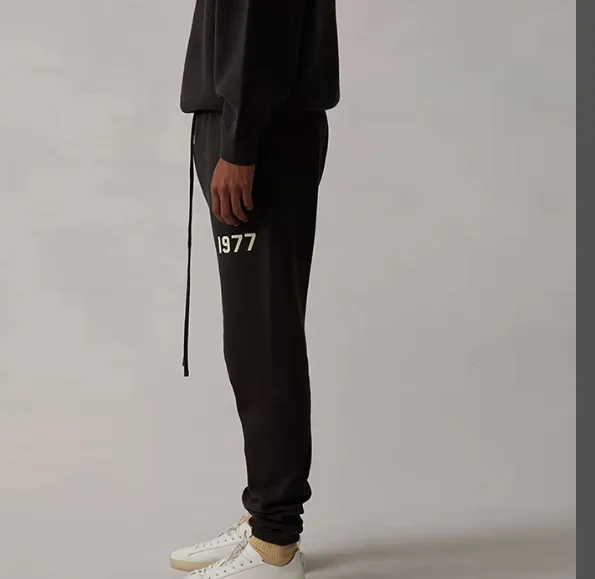 FEAR OF GOD ESSENTIALS FOG 22SS197 Digital Plush Printed Loose Legged Pants Metal Grey S M L XL