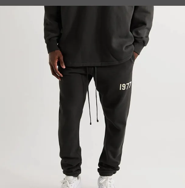 FEAR OF GOD ESSENTIALS FOG 22SS197 Digital Plush Printed Loose Legged Pants Metal Grey S M L XL