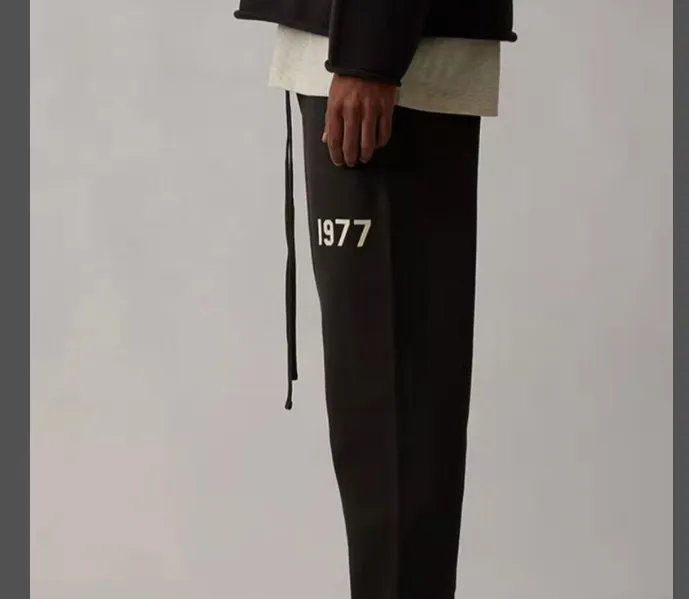 FEAR OF GOD ESSENTIALS FOG 22SS197 Digital Plush Printed Loose Straight Pants Metal Grey S M L XL