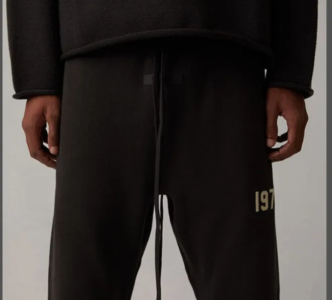 FEAR OF GOD ESSENTIALS FOG 22SS197 Digital Plush Printed Loose Straight Pants Metal Grey S M L XL