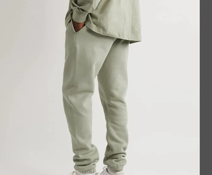 FOG FEAR OF GOD ESSENTIALS 22SS Double Line Logo Plush Printed Legged Pants Bathroom Pants Sea Foam Green Wheat S M L XL